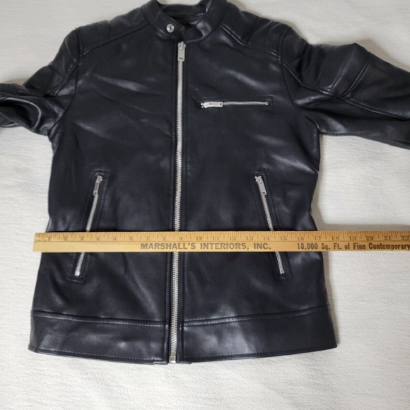 Bershka Womens Leather Jacket Mob Wife Full Zip Black Sz Small Good Condition - Picture 10 of 16